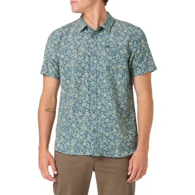 O'neill Oasis Floral Short Sleeve Button-up Shirt In Gray