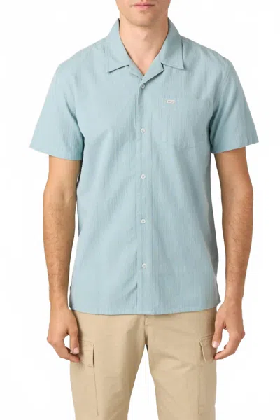 O'neill Og Eco Stripe Short Sleeve Woven Shirt In Arona In Blue