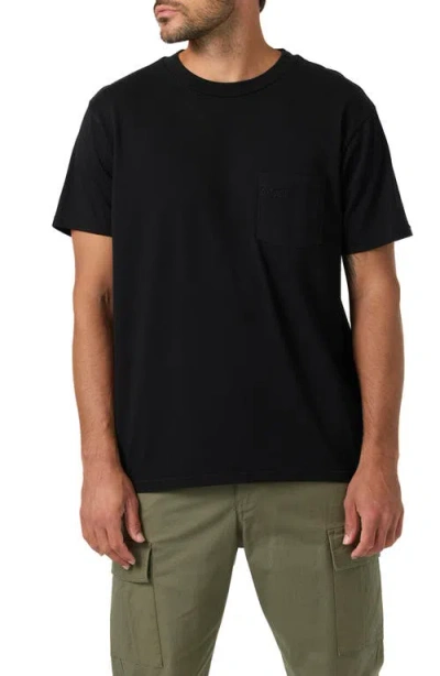 O'neill Og Logo Embroidered Organic Cotton Pocket T-shirt In Black