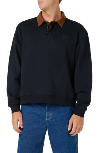 O'neill Og Long Sleeve Fleece Rugby Shirt In Black