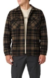 O'neill Og Lux Plaid Flannel Button-up Shirt Jacket In Brown