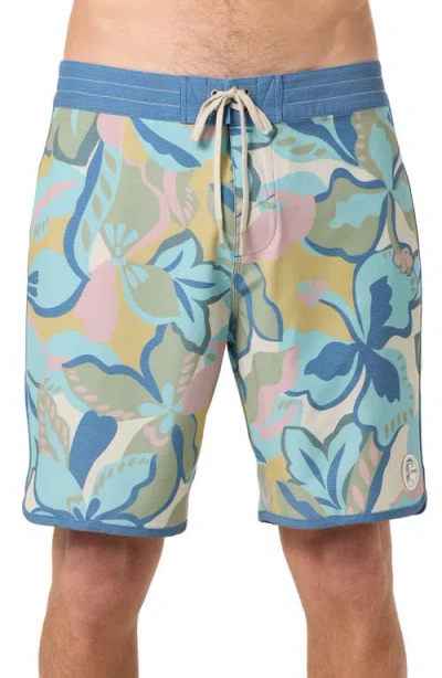 O'neill Og Print Scallop Board Shorts In Blue