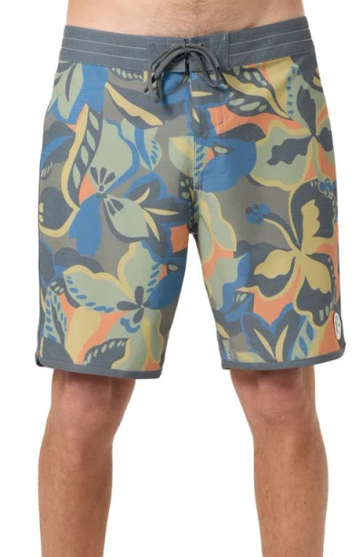 O'neill Og Print Scallop Board Shorts In Gray