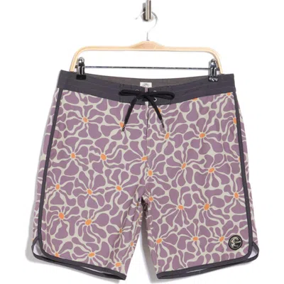 O'neill Og Print Scallop Swim Trunks In Purple
