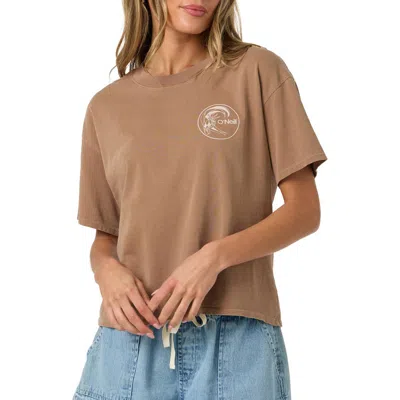 O'neill Og Salty Circle Surfer Graphic T-shirt In Brown