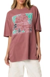 O'neill Og Scape Oversized Graphic Tee In Pink