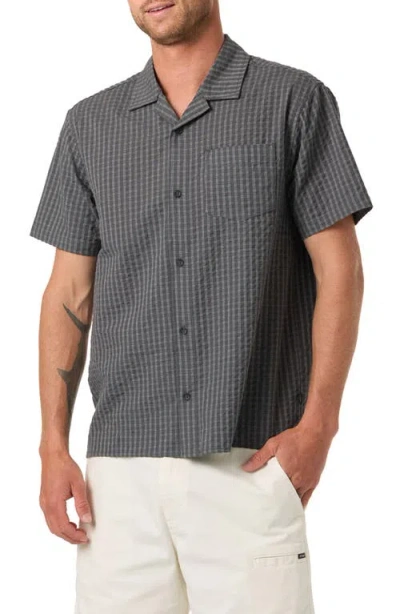 O'neill Og Seersucker Plaid Camp Shirt In Gray