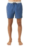 O'neill Og Solid Scallop Volley Swim Trunks In Blue