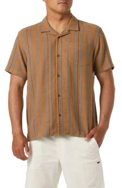 O'neill Og Stripe Camp Shirt In Brown