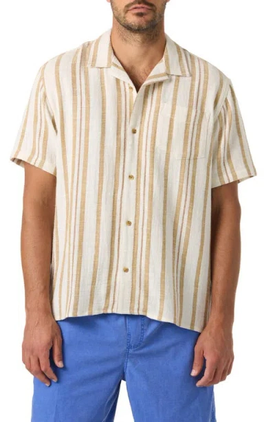 O'neill Og Stripe Camp Shirt In Brown