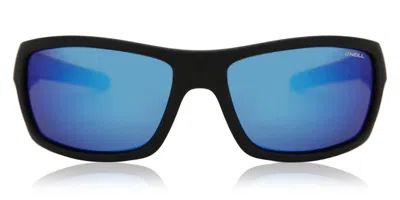 O'neill Ons Barrel Polarized 104p Men's Sunglasses Black Size 62 In Blue