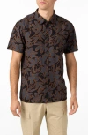 O'neill O'riginals Eco Print Standard Fit Short Sleeve Button-up Shirt In Black