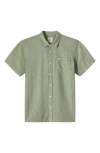 O'neill O'riginals Eco Print Standard Fit Short Sleeve Button-up Shirt In Green