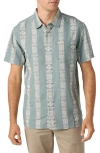 O'neill O'riginals Eco Print Standard Fit Short Sleeve Button-up Shirt In Stormy Sea