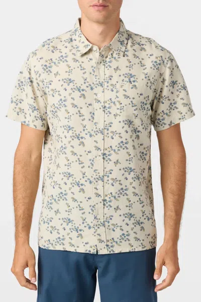 O'neill O'riginals Shirt Men Light Khaki Ditsy Floral Short Sleeve Dsgl670 In Multi