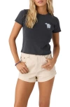 O'neill Juniors' Palm Meadow Short-sleeve Cotton T-shirt In Washed Black