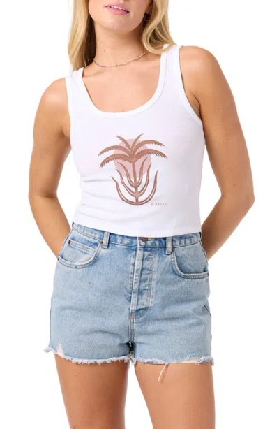 O'neill Palm Sun Cotton Graphic Tank In White