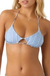O'neill Palmetto Madria Foral Stripe Reversible Bikini Top In Multi Colored