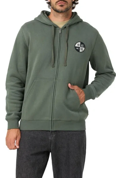 O'neill Patched Classic Full Zip Hoodie In Green
