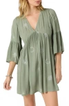 O'neill Pennie Embroidered Minidress In Green