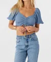 O'neill Polly Cropped Top In Blue In Blue