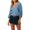 O'neill Posie Eyelet Crop Top In Blue