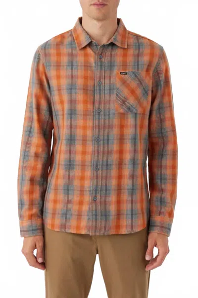 O'neill Prospect Flannel Shirt In Clay In Orange