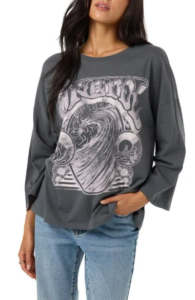 O'neill Psychd Boxy Oversized Graphic Tee In Gray