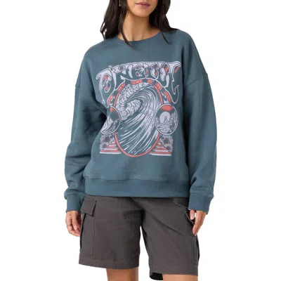 O'neill Psychd Oversized Graphic Sweatshirt In Blue