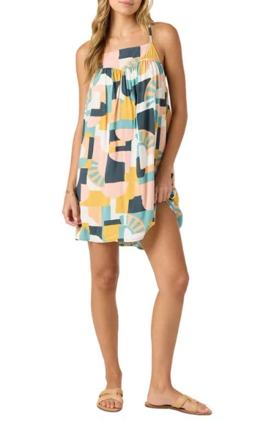 O'neill Quinn Geo Print Shift Minidress In Blue Multi