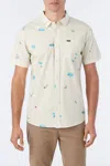 O'neill Quiver Standard Short Sleeve Woven In Cream In Multi
