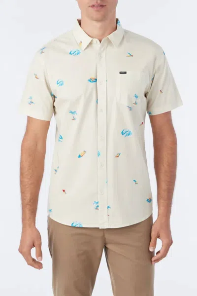 O'neill Quiver Standard Short Sleeve Woven In Cream