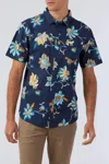 O'neill Quiver Standard Short Sleeve Woven Shirt In Navy In Blue