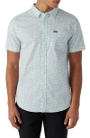 O'neill Quiver Stretch Short Sleeve Button-up Shirt In Sky Blue