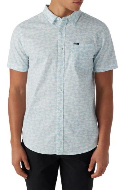 O'neill Quiver Stretch Short Sleeve Button-up Shirt In Sky Blue 2