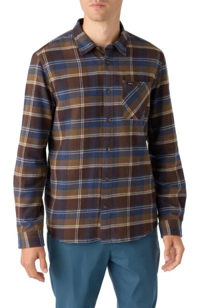 O'neill Men's Redmond Plaid Button Shirt In Chocolate Chip