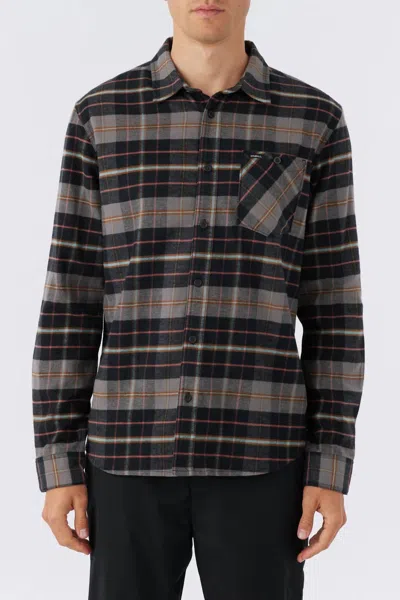 O'neill Redmond Plaid Stretch Flannel Shirt In Black