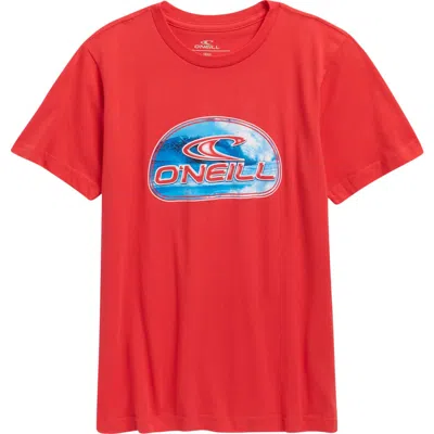 O'neill Kids'  Reef Break Cotton Graphic T-shirt In Red