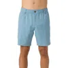 O'neill Men's Reserve Light Check Scallop Elastic Waist Shorts In Indigo