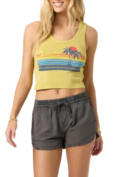 O'neill Retro Stripe Crop Cotton Graphic Tank