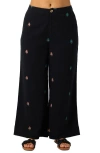 O'neill Rhodes Palm Double Cotton Gauze Wide Leg Pants In Multi