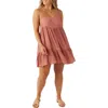 O'neill Rilee Crinkle Tiered Cover-up Dress In Cedar Wood