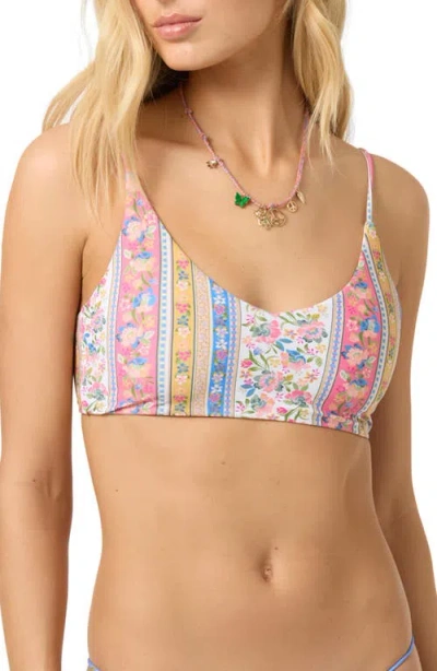 O'neill Rio Floral Middles Lace-up Bikini Top