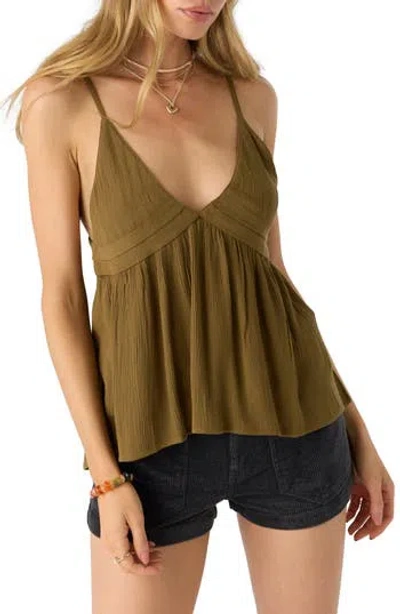 O'neill Robynn Babydoll Camisole In Military Olive