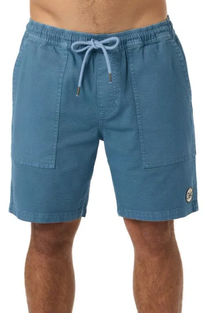 O'neill Ronan Field Cotton Canvas Drawstring Shorts In Blue