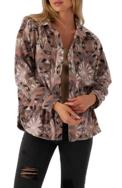 O'neill Juniors' Rune Fleece Shirt Jacket In Deep Taupe