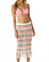 O'neill Ryan Midi Stripe Skirt In Vanilla In Multi