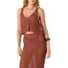 O'neill Ryan Open Stitch Cotton Cover-up Tank In Brown