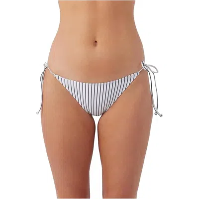 O'neill Saltwater Essentials Maracas Bottom Women White Striped Swimwear Jdm2398 In Multi