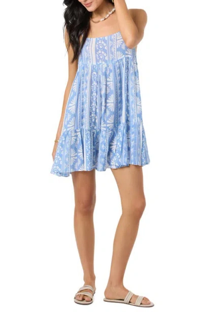O'neill Saltwater Essentials Rilee Print Cover-up Dress In Blue